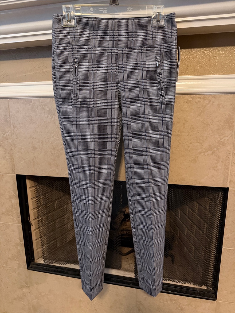 NWT Soho Apparel Size Small Black & Blue Plaid Dress Pants
